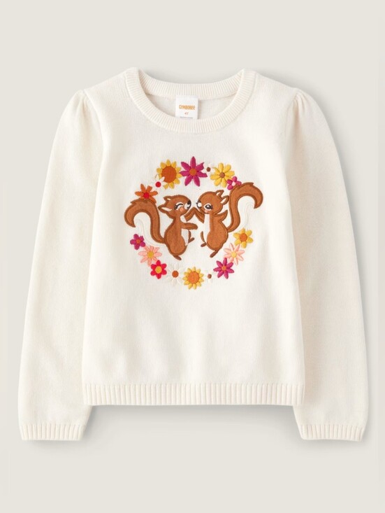 Gymboree Other - Gymboee "Happy Harvest"embroidered squirrel sweater